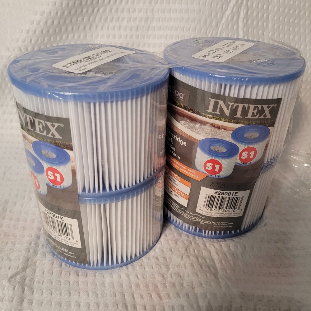 Intex PureSpa Type S1 Pool Filter Cartridges 4‎ Pack Replacement 29001E Blue